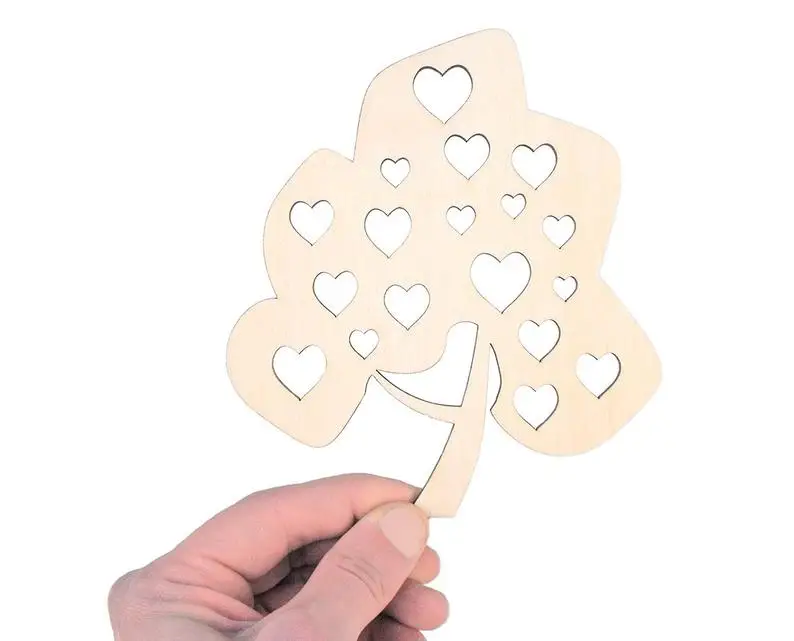 

Wooden Tree (15cm) Shape Hearts Cut Art Projects Craft Decoration Gift Decoupage Ornament 0121