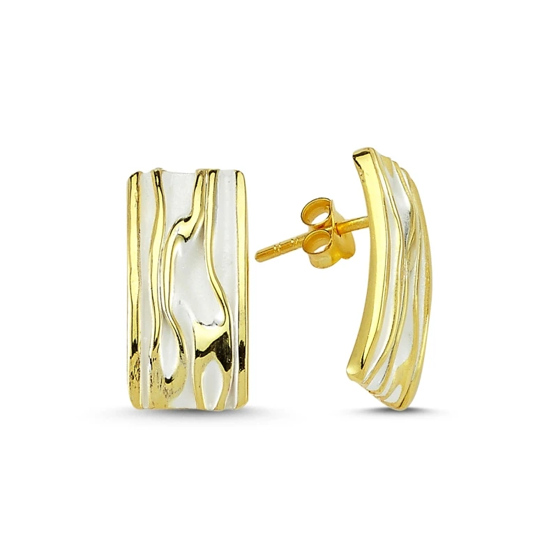 

Armagano Sterling Rectangular Wrinkled Earrings