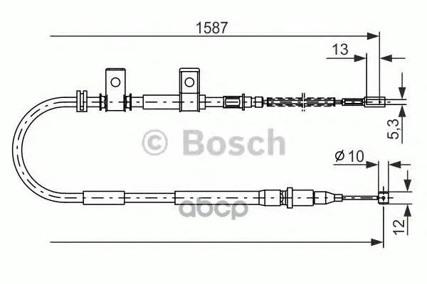 Трос Стояночного Тормоза Chevrolet Lanos 1587мм Bosch арт. 1987477717