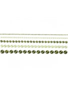

ADHESIVE PEARLS FOR DECORATION WITH 5 SIZES 140 PCS 2-8MM GREEN