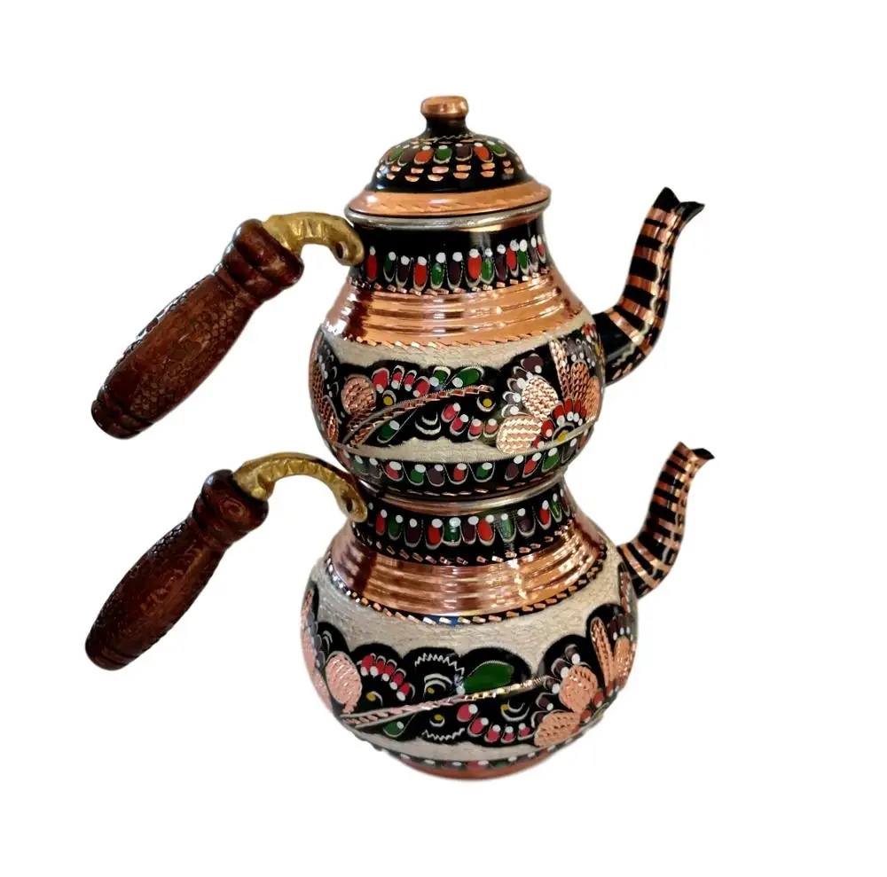 

Motif Processed Copper Teapot Set Medium Size
