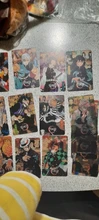 Set de 16 unidades de dibujos animados Demon Slayer: Kimetsu No Yaiba, tarjeta de fotos, póster de fotobook, tarjeta transparente