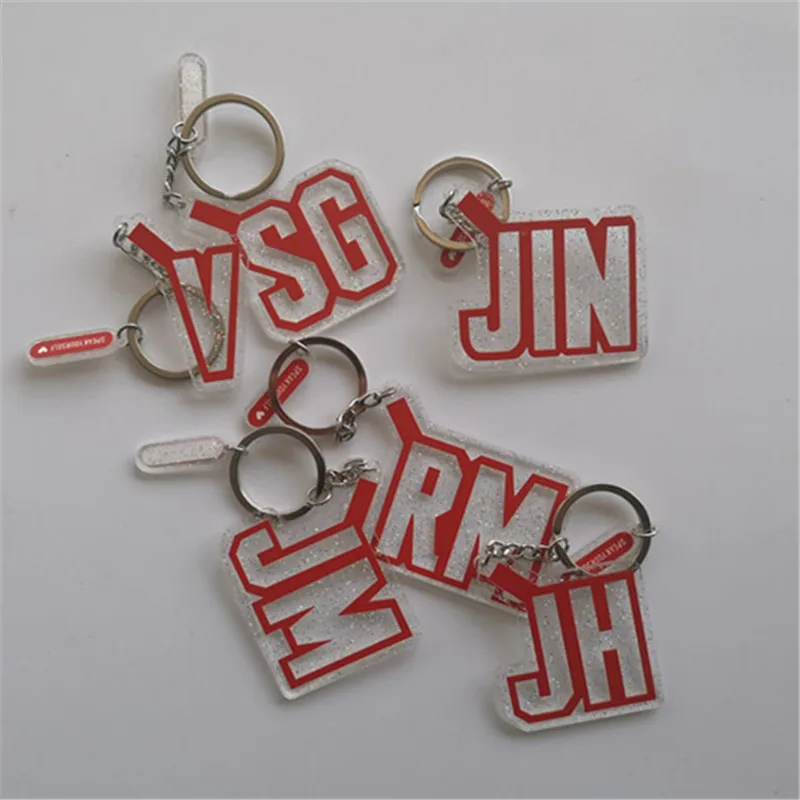 

New Acrylic Keychain Name Keyring WORLD TOUR SPEAK YOURSELF JIMIN JUNG KOOK Handbag Charms YG289