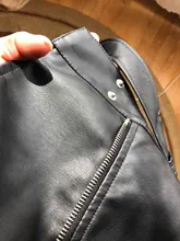 Women's Wild-Jacket Turn-Down-Collar Spring Zipper Black Fashion EAM High-Quality Loose