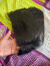 Celie Bob-Peluca de cabello humano liso con encaje frontal, postizo de pelo liso con cierre de 4x4 de densidad 150