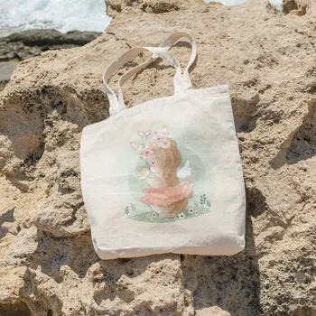 

Angemiel Bag Flowering Poultry Teddy Bear and Tiny Bird Shopping Beach Tote Bag