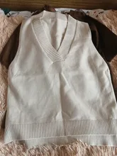 Chaleco tejido cuello pico para mujer, suéter coreano salvaje suelto, sin mangas, novedad de otoño e invierno