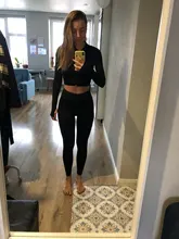 2020 de las mujeres de invierno de 2 piezas conjunto de manga larga Tops leggins y camiseta pantalones conjunto Bodycon Deporte Fitness chándal