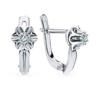 

Gold earrings "diamonds of Yakutia" sunlight sample 585