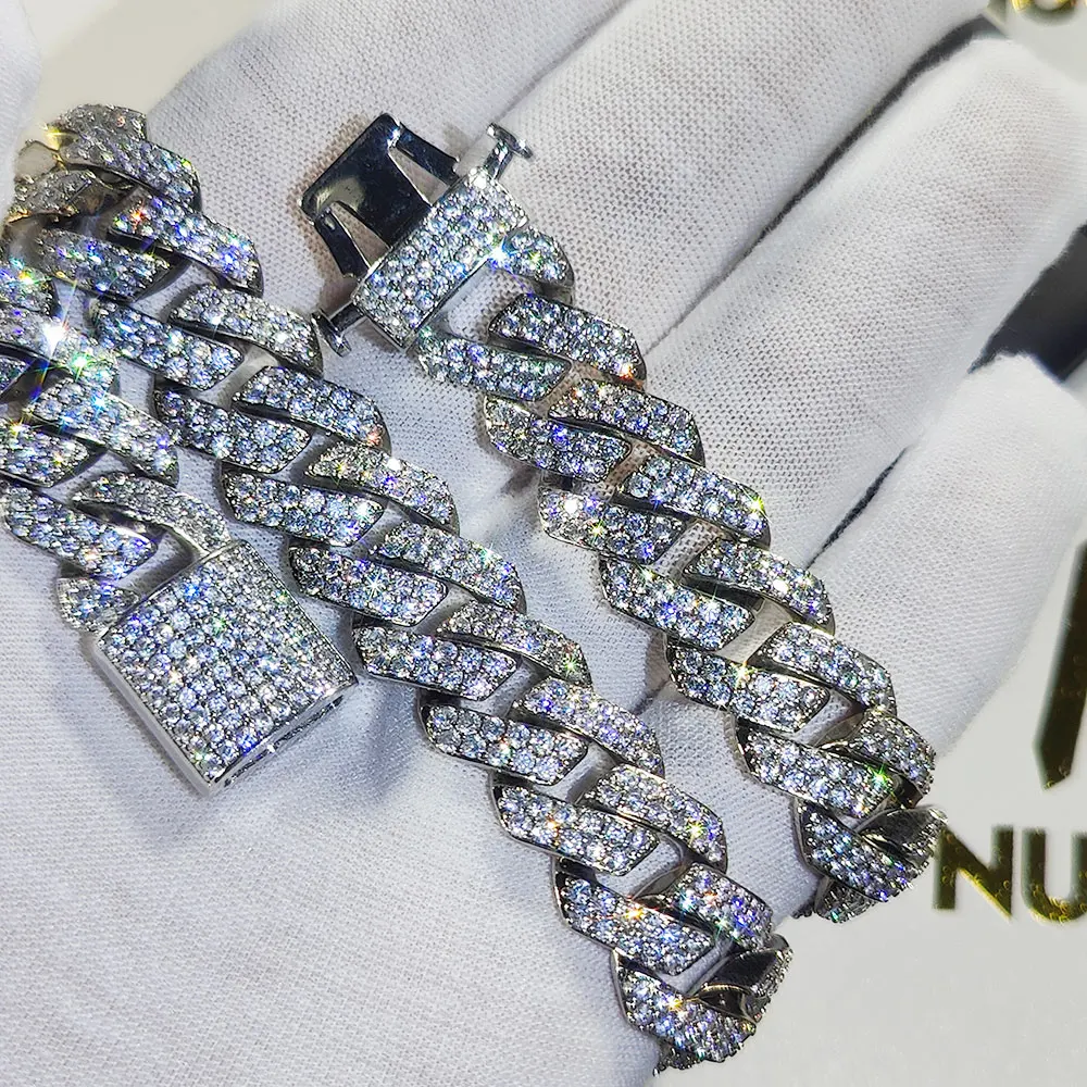 Iced Out 12mm Cuban Link Bracelet - Gemistone