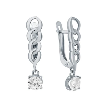 

Silver earrings with cubic zirconia Swarovski sunlight sample 925