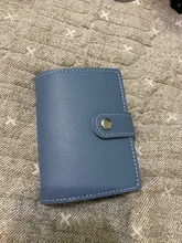 Tarjetero delgado de cuero PU para mujer, 26 tarjetas, tarjetero, monedero