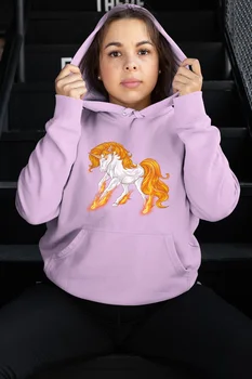 

Angemiel Wear Pegasus Unicorn Pink Women 'S Hooded Sweatshirt