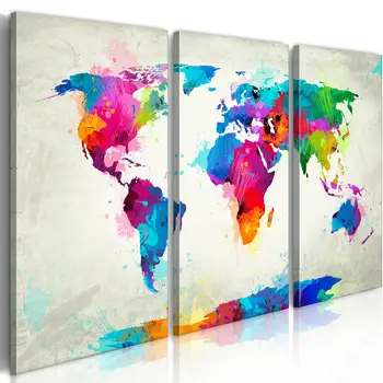

Picture-World Map: An Explosion of Colors - 60x40 cm