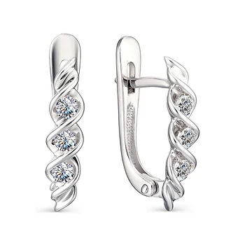 

Gold earrings 585 silver with stones: Diamond, women's earrings, female, fashion jewelry, natural stones.