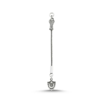 

Silver 925 Sterling Moon Star Oxidized Tassel