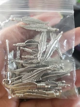 30 Uds. De abalorios de plumas de doble cara, 31x6mm, colgantes de Color plateado Bronce Antiguo, DIY, manualidades, joyería tibetana hecha a mano