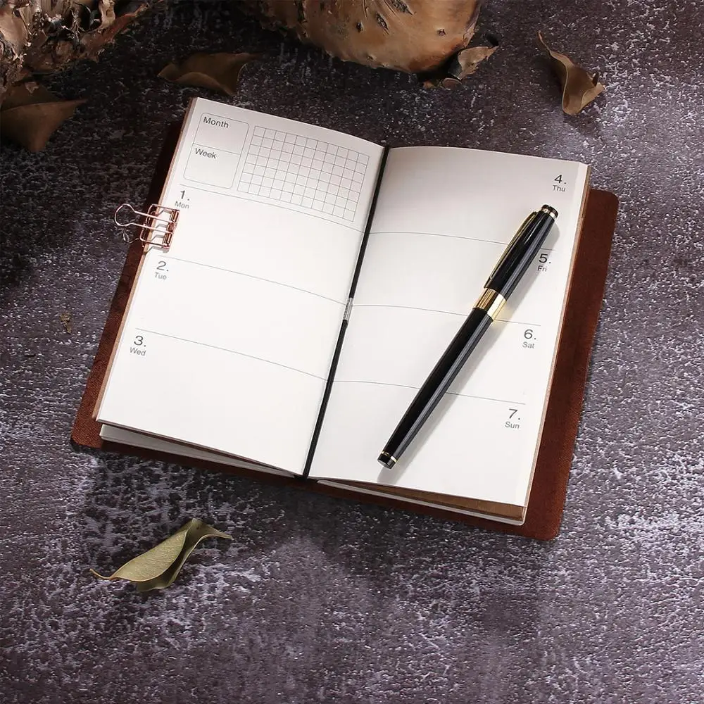 Caderno de Couro Caderno Diário Personalizado Caderno para Viagem Presente de Aniversário e Natal - Imagem 2
