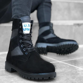 

BA0087 U.S. Army Black Lace-Up Men 'S Casual Suede Postal Boat