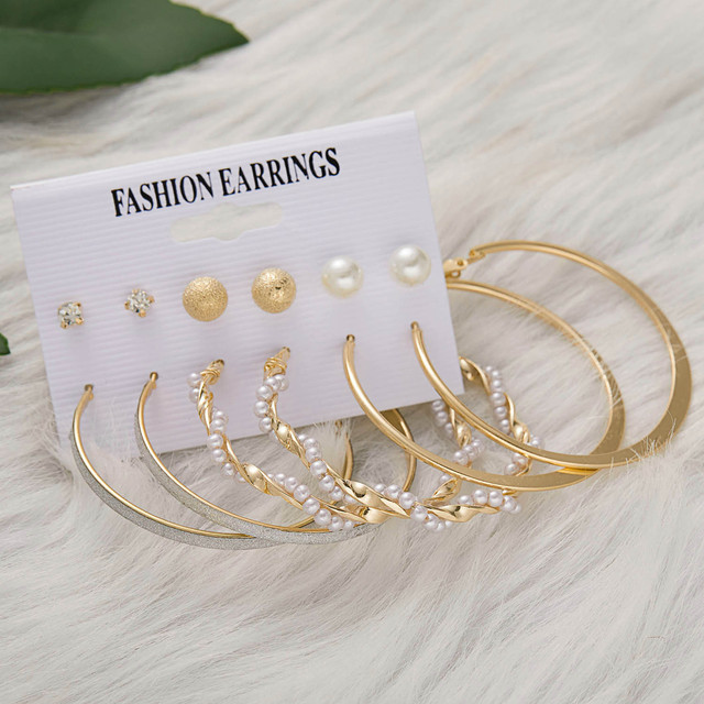 Simple Crystal Stud Earring Set For Women Butterfly Flowers Pearl Zircon Earrings Girl Party Wedding Engagement Jewelry