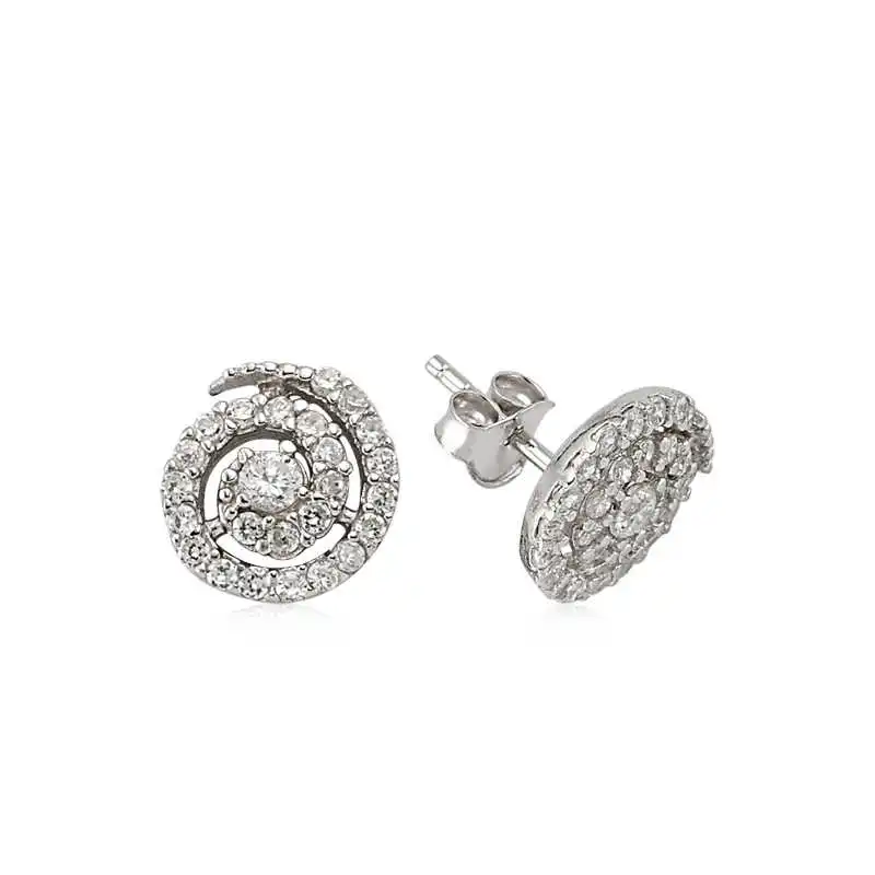 

Silver Studded Whirlpool Earrings