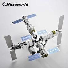 Microworld – Puzzle 3D en métal, jeux de lancement de Satellite chinois, kit de modèles, découpe Laser, jouets de bricolage, cadeaux pour enfants