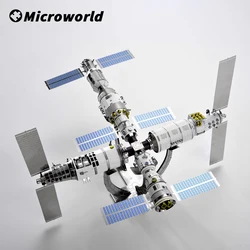 Microworld 3d metal puzzle jogos chinês satélite lançamento centro modelo kits de corte a laser diy jigsaw brinquedos presentes para crianças