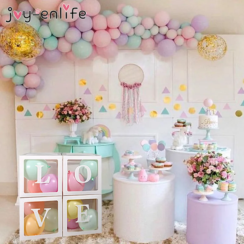 

Wedding Decoration Transparent Box Latex Balloons Storage Baby 1st Birthday Party Decorations Baby Shower Boy Girl Gifts Box