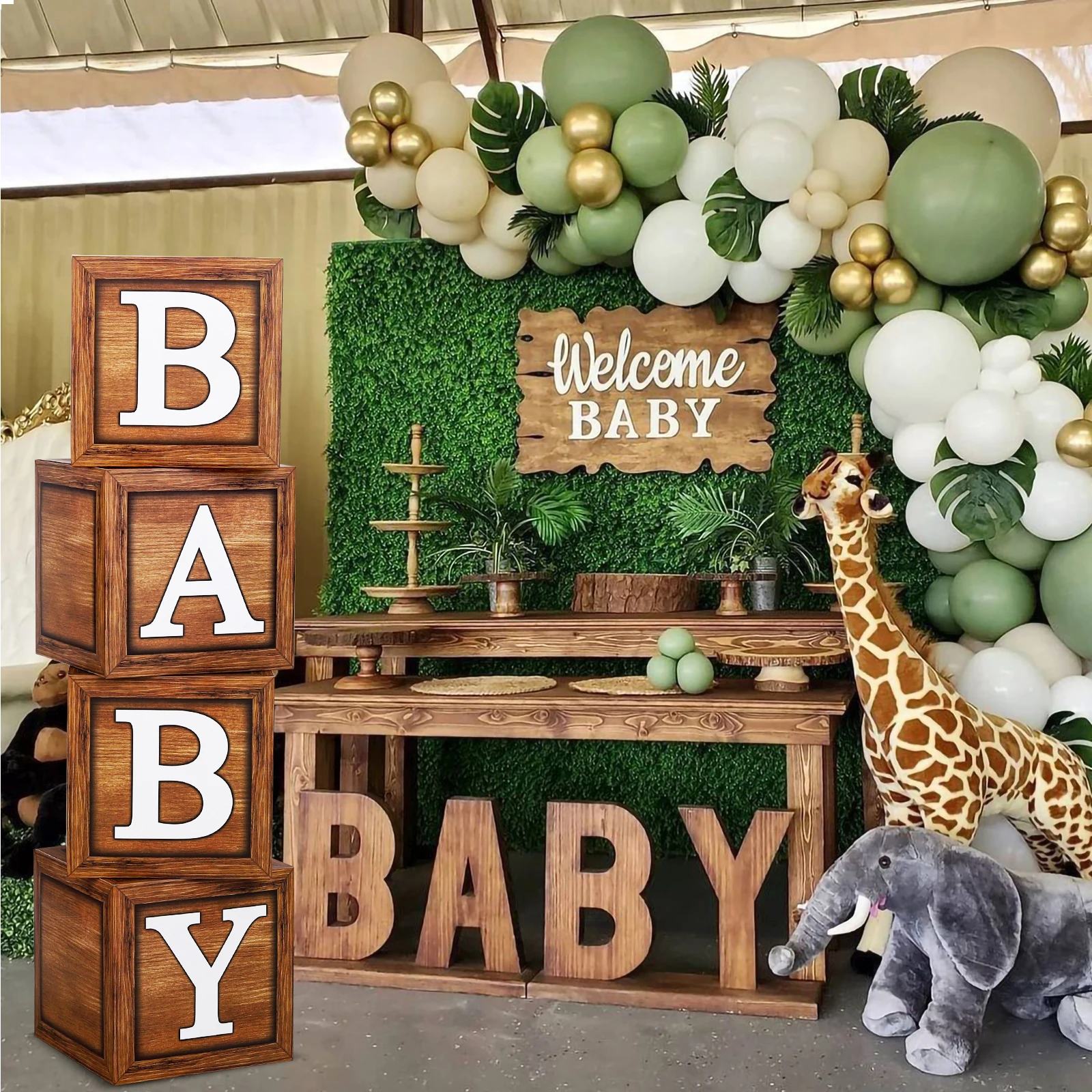 Cajas de Baby Shower para niños y niñas, decoración de fiesta de