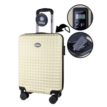 Чемодан на колесах PROFFI TRAVEL "TOUR QUATTRO SMART" 20' пластиковый малый 56х36х21, бежевый c весами+USB в ручке, S