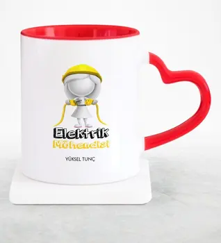 

Personalized Professional Electrical Engineer Red Heart Mug Cup-2