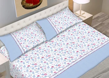 

Full soft flannel sheets design Roses Leaf Skyblue color Mod C.N.