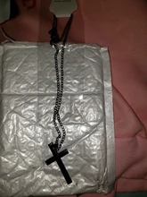 Colgante cruzado Vintage de aleación de Zinc para hombre y mujer, gargantilla de cadena negra clásica Punk, joyería