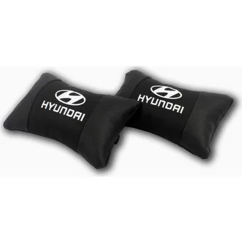 

Special Embroidered Leather Neck Pillow Car Auto Seat Head Support Protector Rest Travel Cushion Hyundai 2 pcs