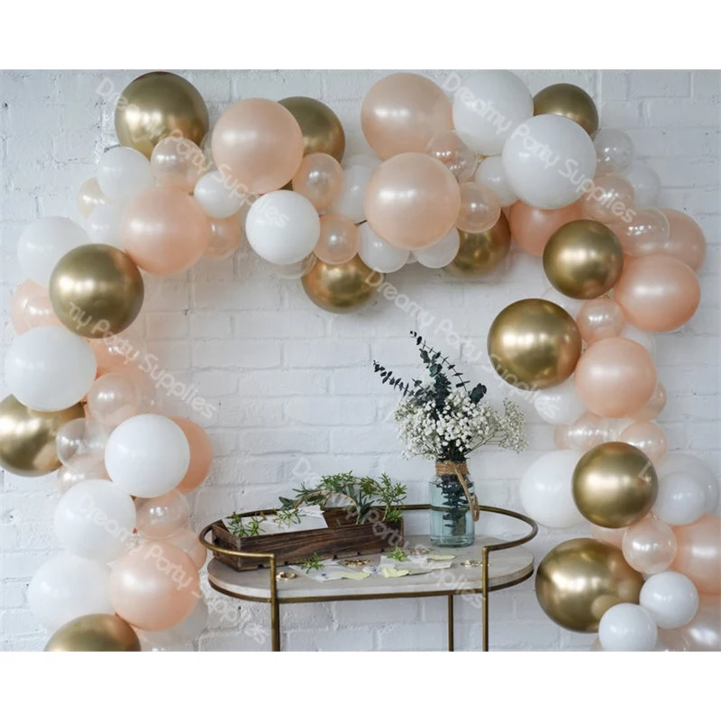 

80pcs/set Balloon Garland Kit Pink Champagne Gold Balloon Arch White Rose Wedding Purple and Sliver Bridal Shower Balloon Decor