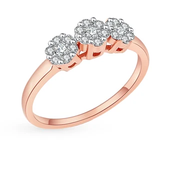 

Gold ring with diamonds sunlight sample 585