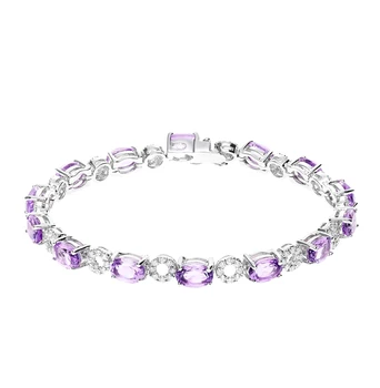 

Silver Bracelet with amethyst and cubic zirconia sunlight