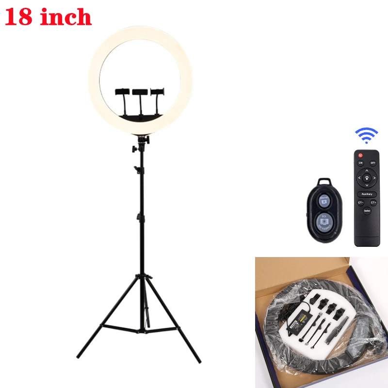

LED Ring Light 18 inch Dimmable Selfie Ring Lamp Photo Studio with Stand Photography Lighting for youtube Video
