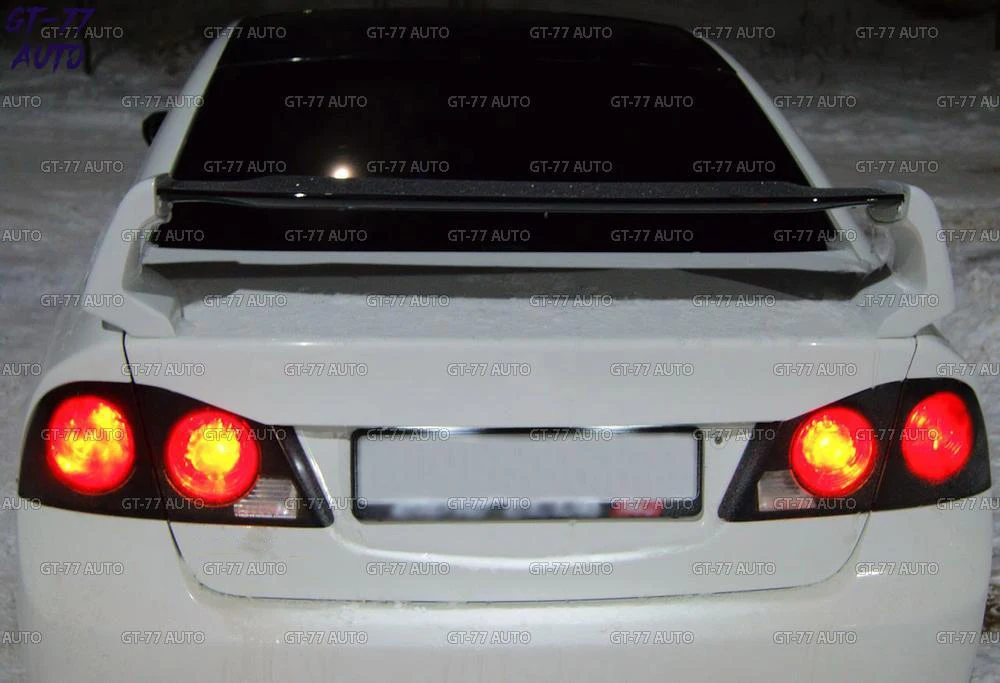 Спойлер на крышку багажника для Honda Civic 4D 2006-2011 трех составной высокий внешний материал АБС-пластик Стайлинг тюнинг коврик