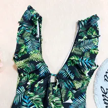 Bañador Sexy de una pieza para mujer, traje de baño de realce, Monokini con volantes, ajustable al hombro, 2021