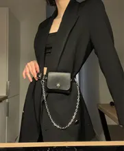 Mochila de moda para cintura para mujer, riñonera de PU sencilla, bolso con cinturón de regalo para mujer, bolso con cadena para teléfono, bolso informal para mujer, monedero negro