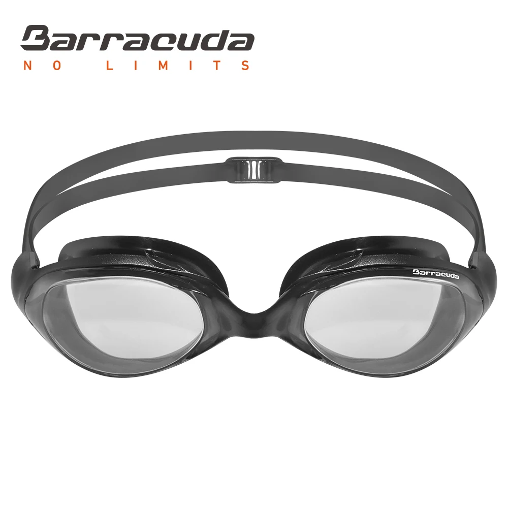 Black Barracuda плавательные очки изогнутые линзы анти-туман УФ Защита Водонепроницаемый для взрослых мужчин и женщин#70455 очки - Цвет: Black
