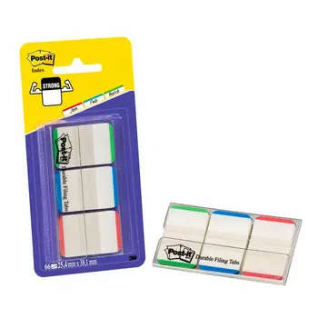 

Post it®Small rigid markers 25,4x38mm in assorted colors 3x22 packs with dispenser case 686-GLBR