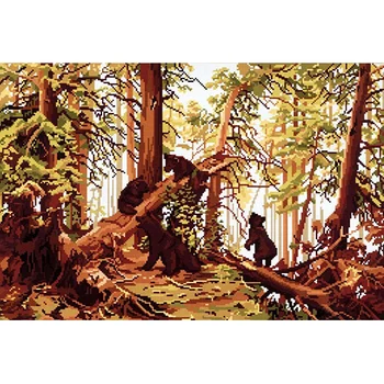 

0194 set for embroidery 'Morning in pine boru' 69x45 cm