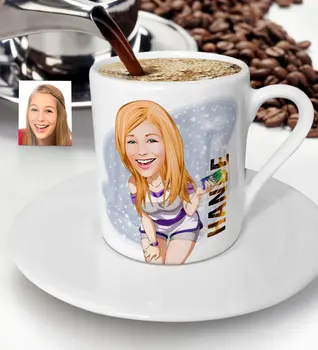 

Personalized Women 'S Caricature Of Turkish Coffee Fincanı-36