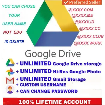Gsuite Google Drive Unlimited Storage ✨ Life Time ✨ New Account email and password not shared on AliWatcher