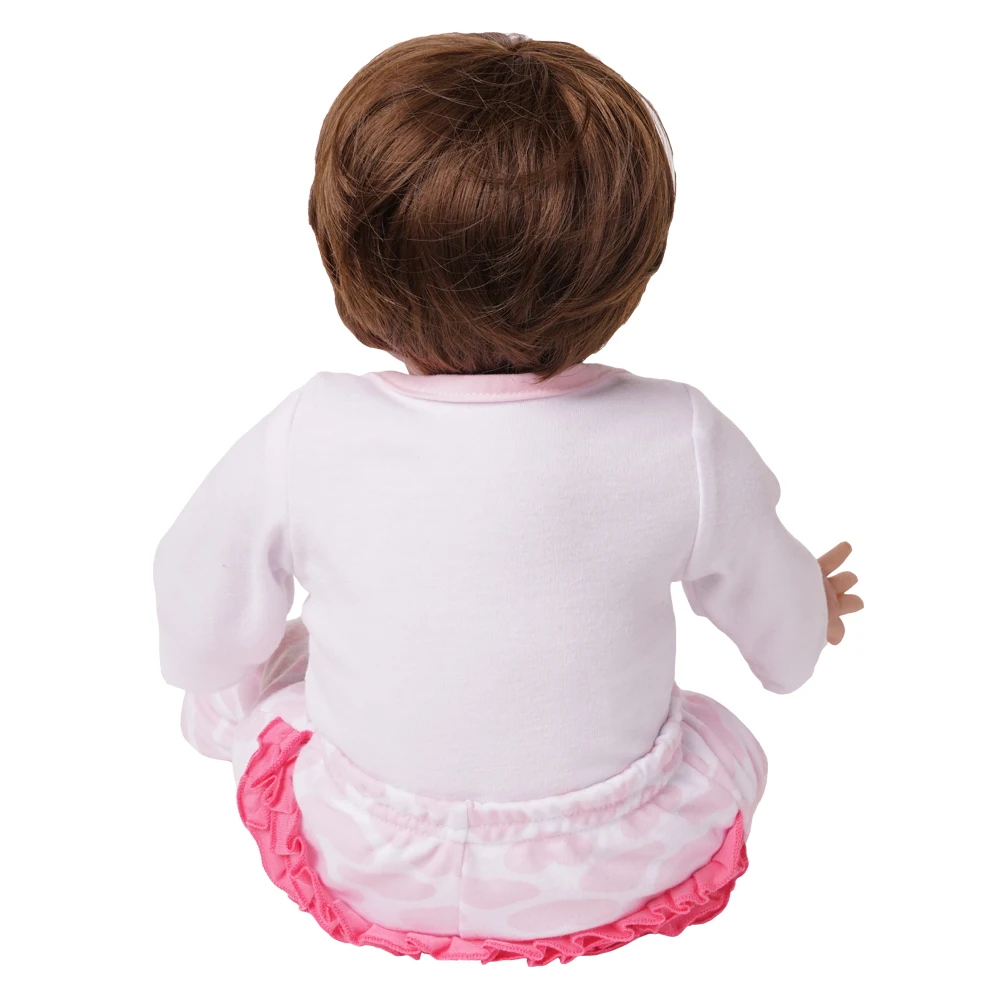 55 см Reborn Baby куклы девочка новорожденная игрушка силиконовый винил розовый наряд с игрушкой медведь