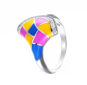 

Jay VI ring with enamel and cubic zirconia