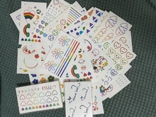 Pegatinas de tatuaje temporal para chica, pegatina de tatuaje falso de larga duración, a prueba de agua, bonitos tatuajes brillantes para la mano, pegatina infantil