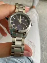 CHRONOS-Reloj de acero inoxidable con diamantes de imitación para mujer, pulsera de plata, cuarzo, resistente al agua, analógico, de negocios, esfera rosa y azul